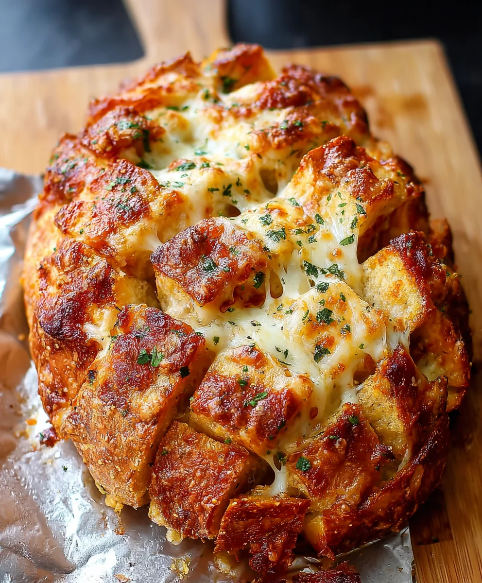 Cheesy Pull-Apart Pizza Bread- Easy Appetizer