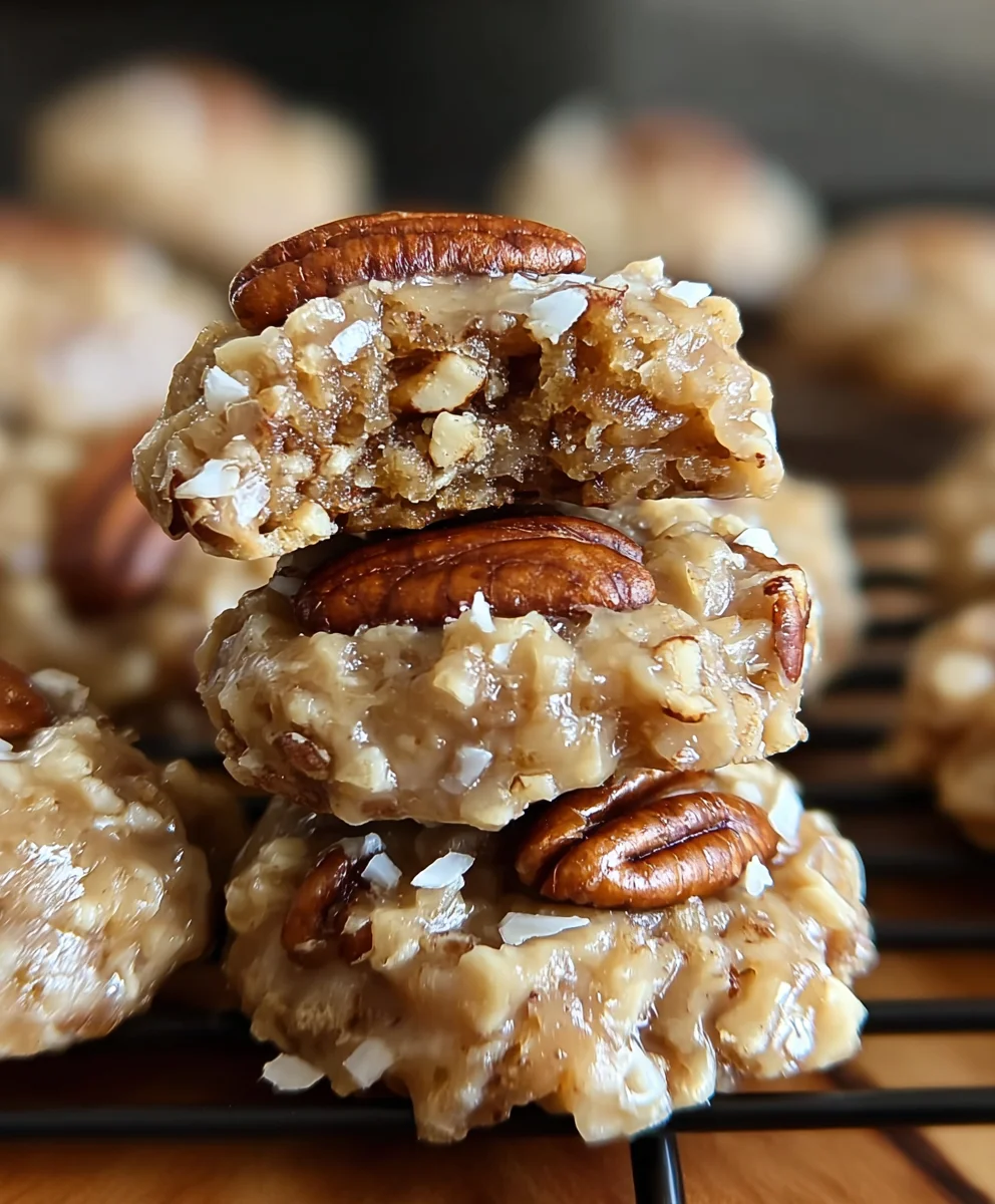 No-Bake Pecan Coconut Praline Cookies-Easy Treat