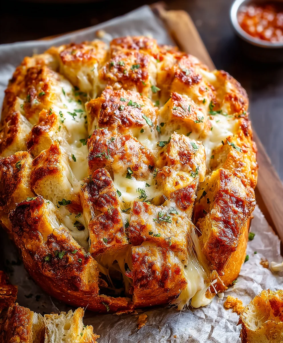 Cheesy Pull-Apart Pizza Bread- Easy Appetizer