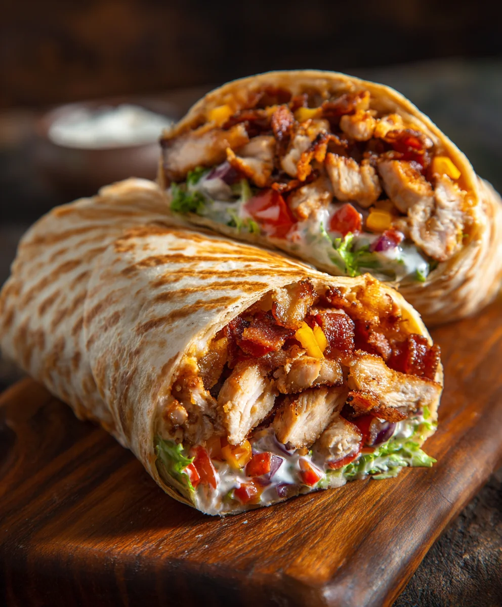 Crispy Chicken Beef Beef Bacon Ranch Wrap Recipe
