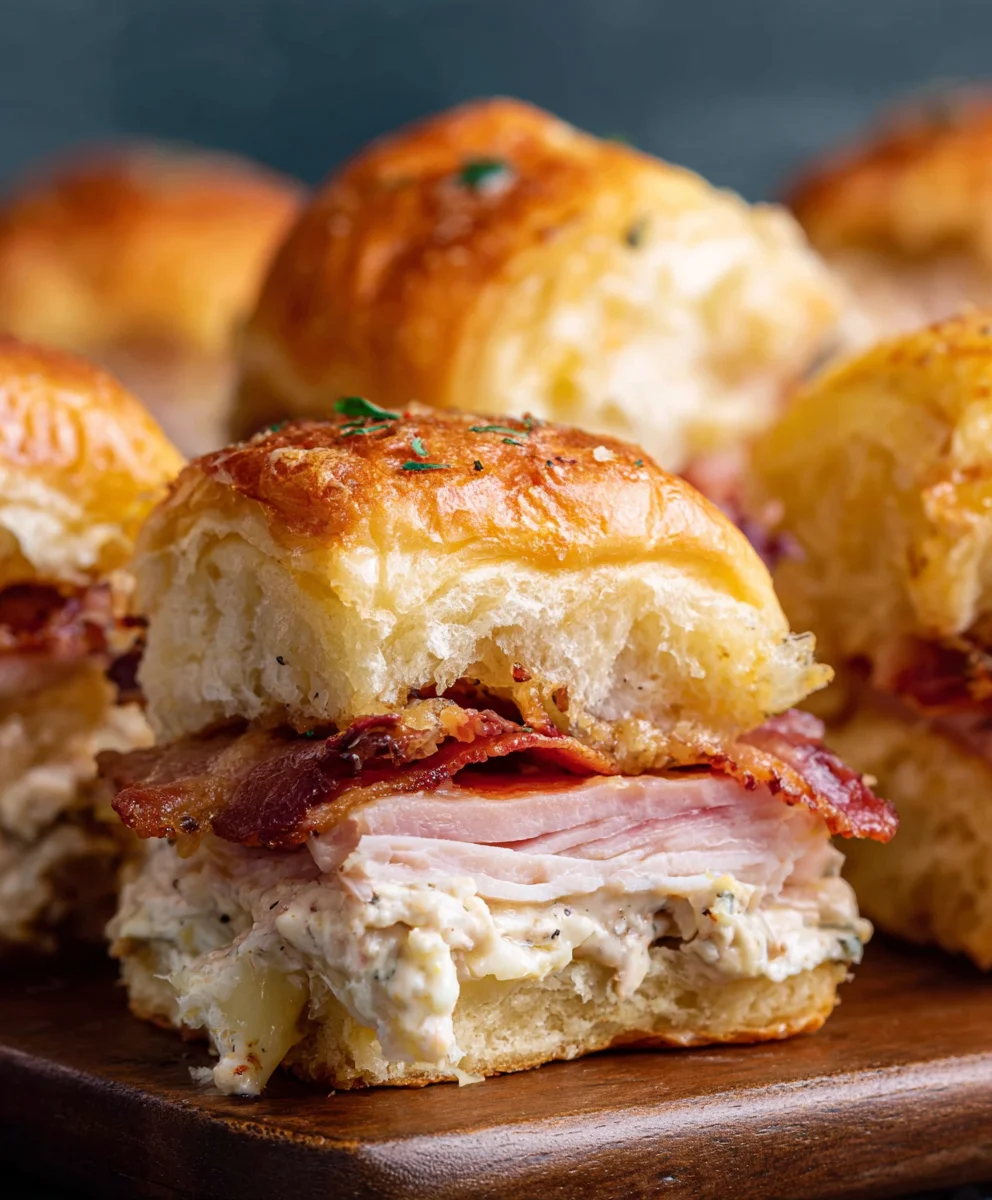 Easy Baked Club Sliders-Beef Beef Bacon & Cheddar