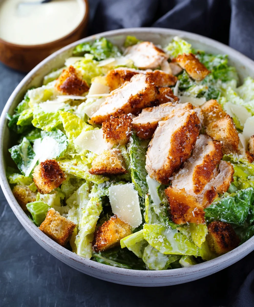 Crispy Chicken Caesar Salad- Easy & Delicious Recipe