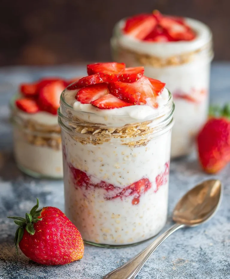 Strawberry Cheesecake Overnight Oats-Easy Breakfast