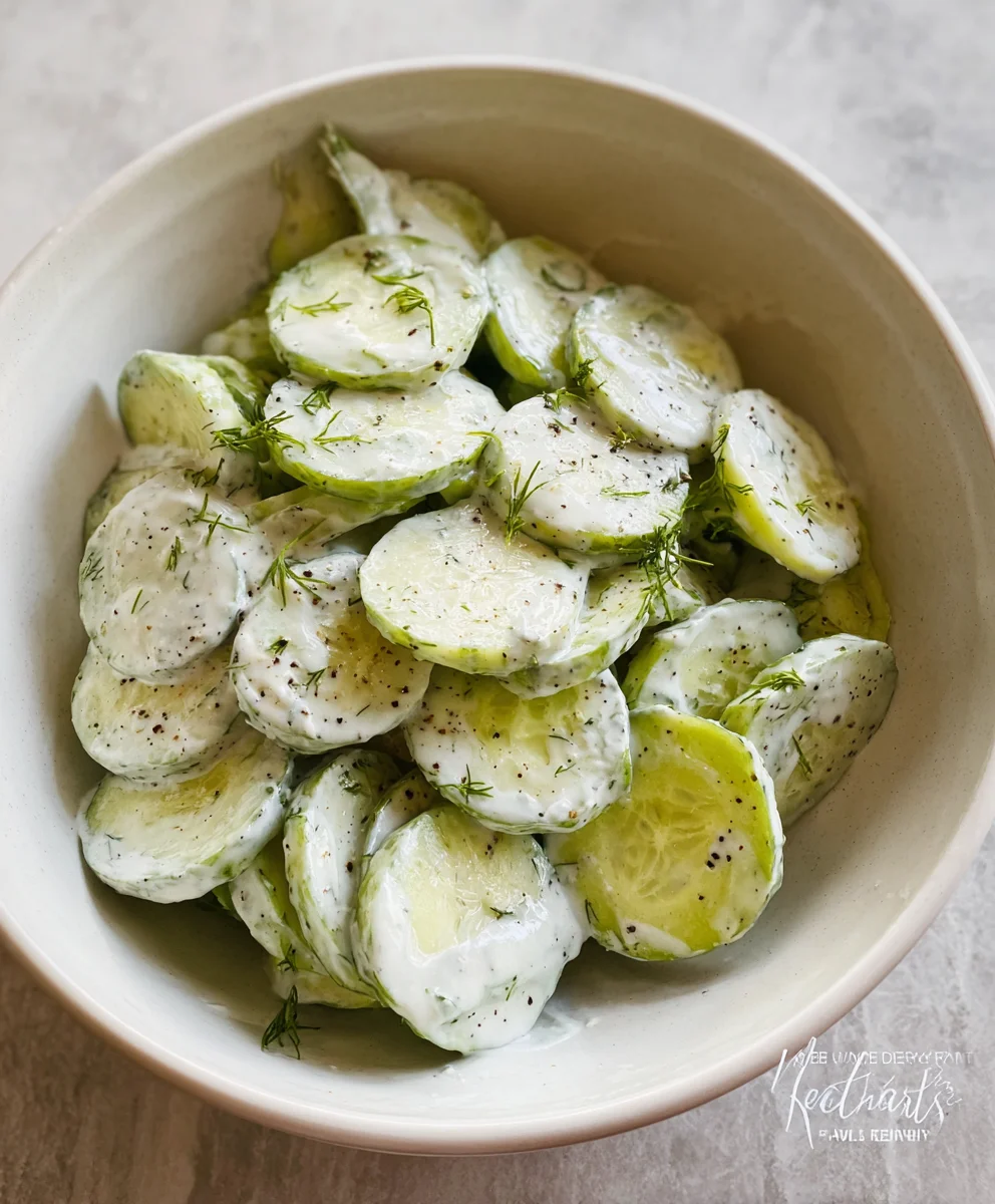 Easy Creamy Cucumber Salad Recipe- Refreshing Summer Side