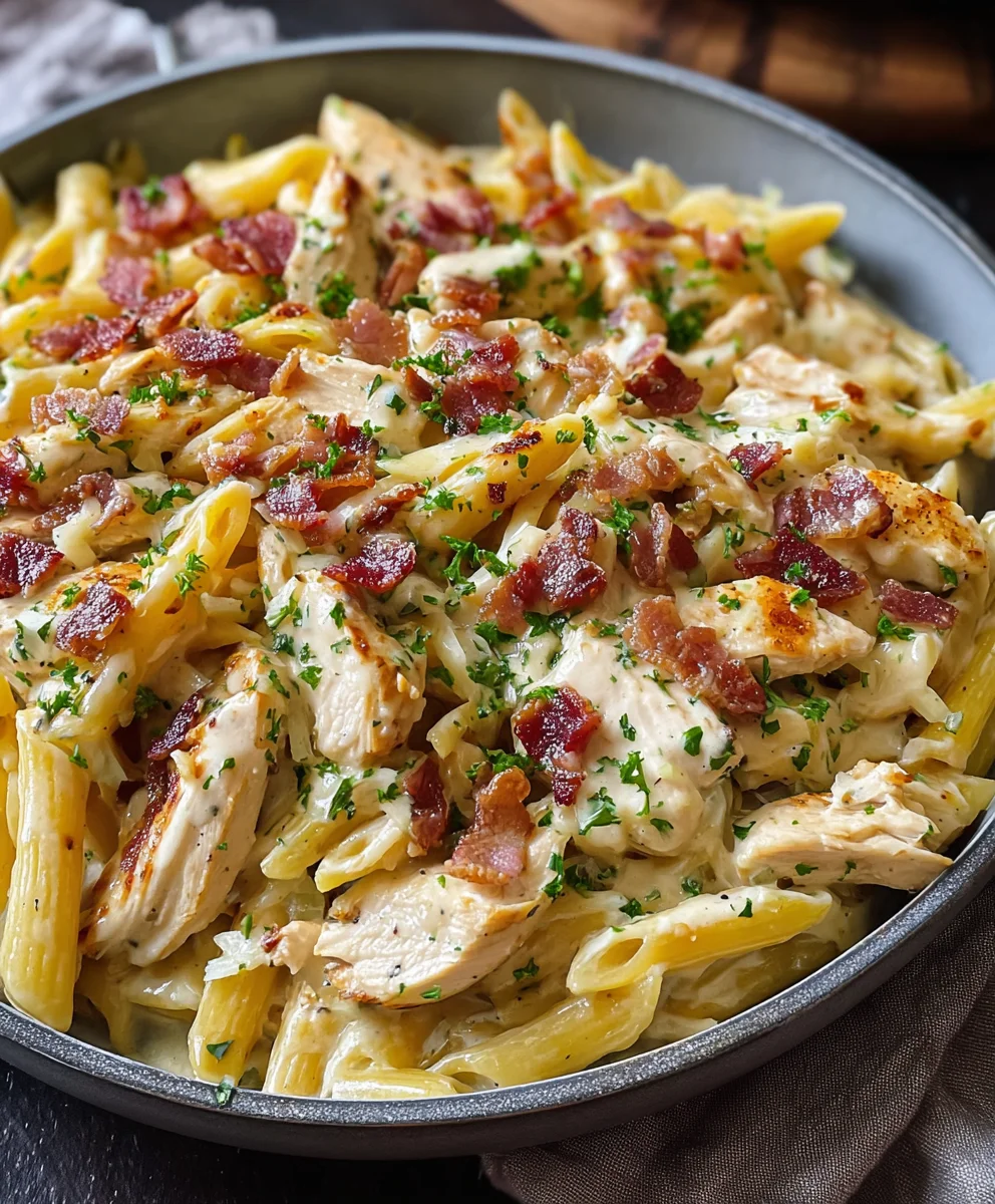 One-Pan Creamy Ranch Beef Beef Bacon Chicken Pasta