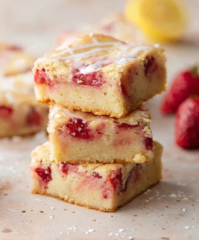 Strawberry Lemon Blondies