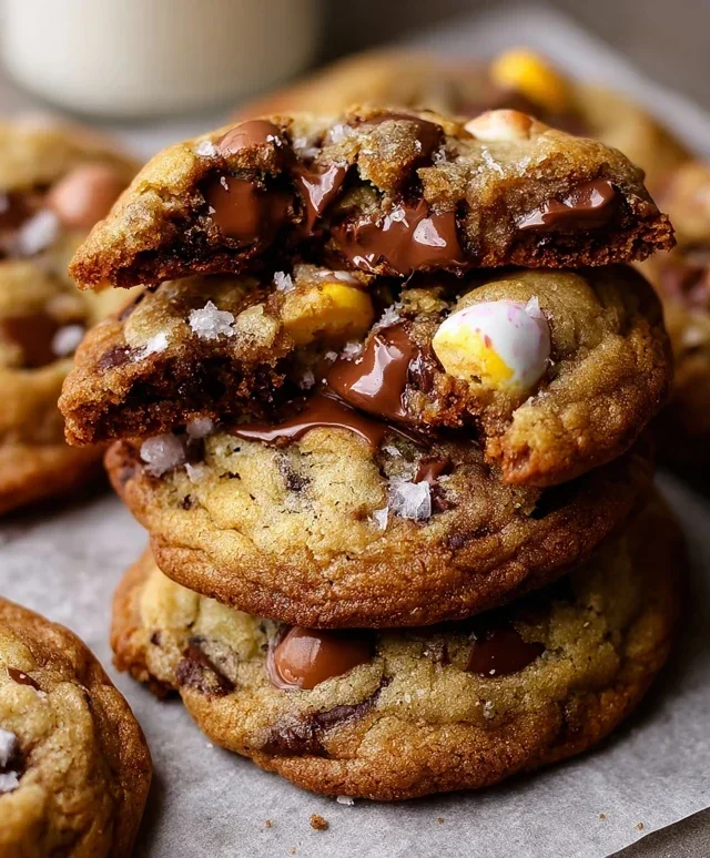 Brown Butter Cadbury Creme Egg Chocolate Chip Cookies
