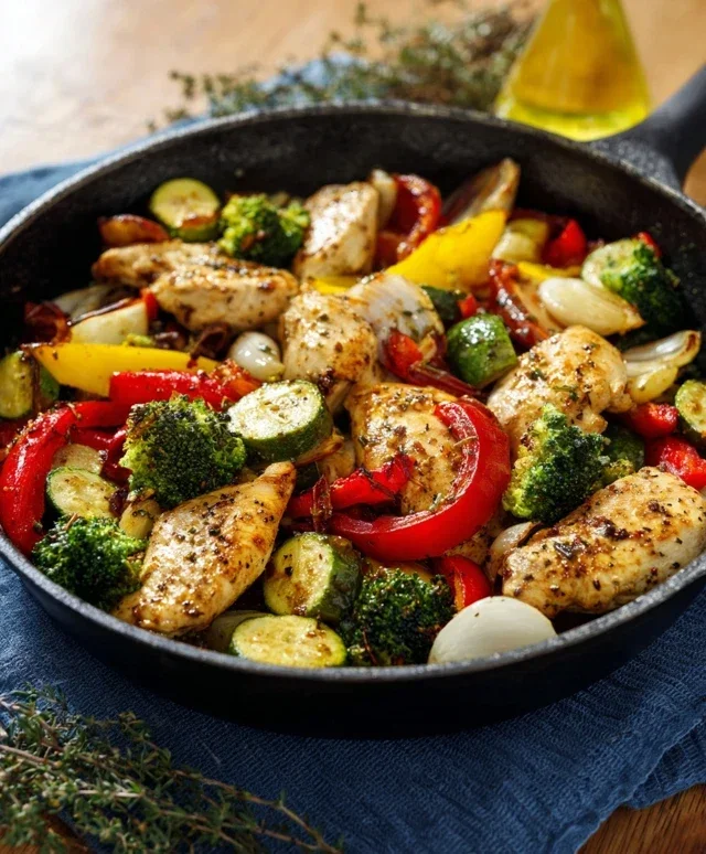Healthy Chicken and Vegetables Skillet
