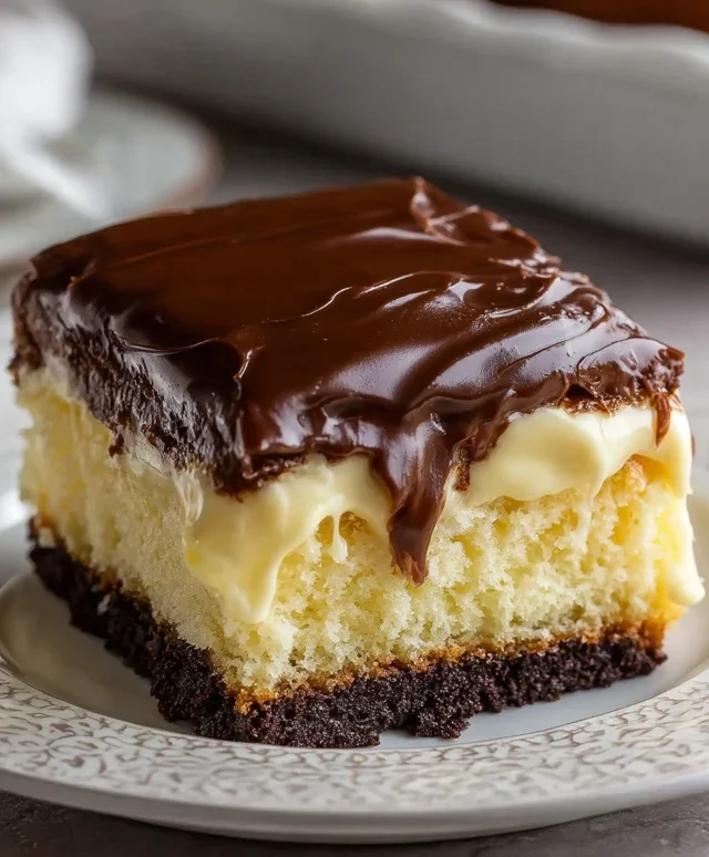 Boston Cream Poke Cake