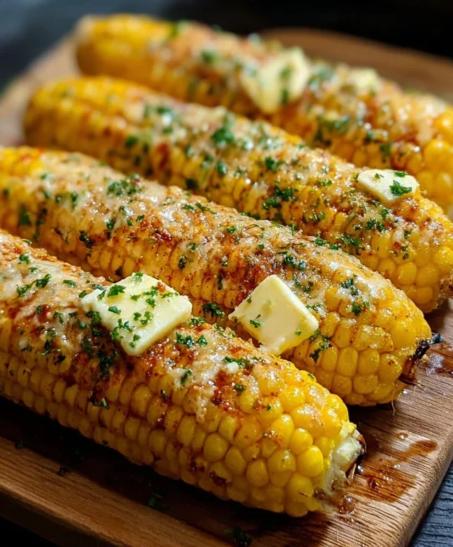 Cheesy Garlic Butter Corn on the Cob