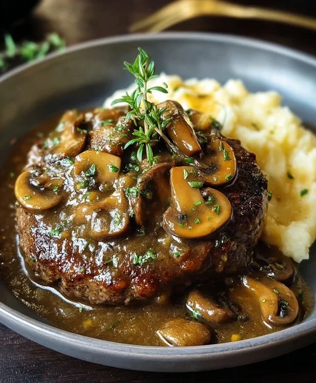 Bobby Flay’s Salisbury Steak Recipe with Mushroom Gravy