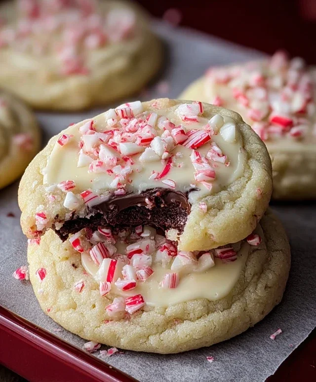 White Chocolate Peppermint Bark Cookies