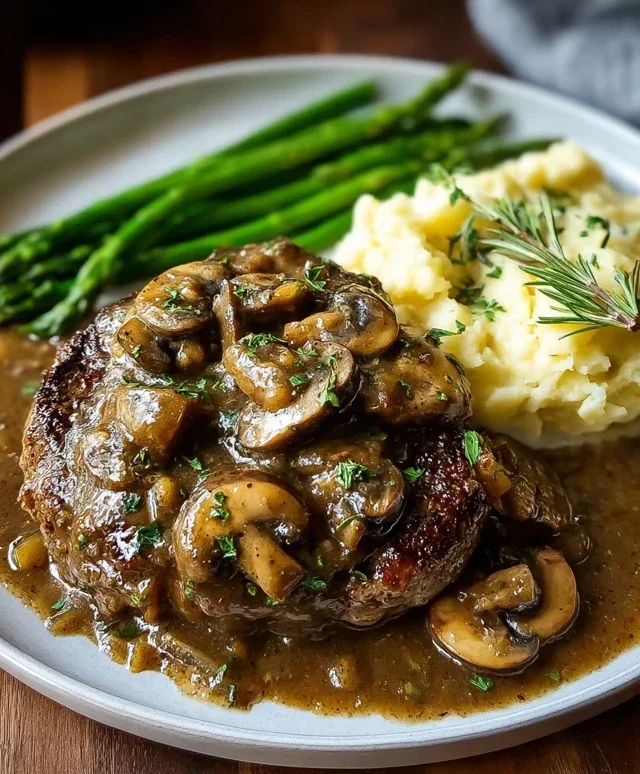 Bobby Flay’s Salisbury Steak Recipe with Mushroom Gravy