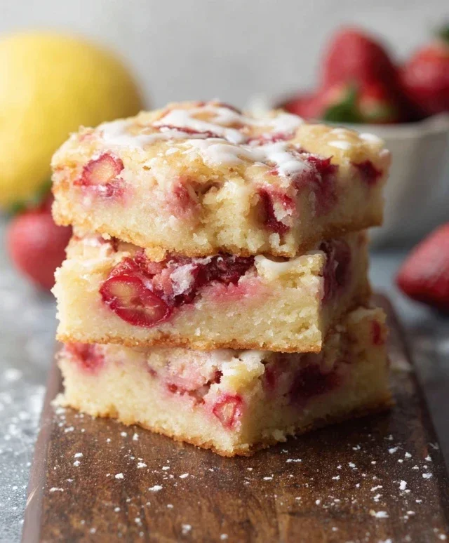 Strawberry Lemon Blondies